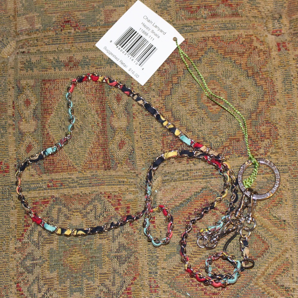 NWT Vera Bradley Happy Snails Chain Lanyard